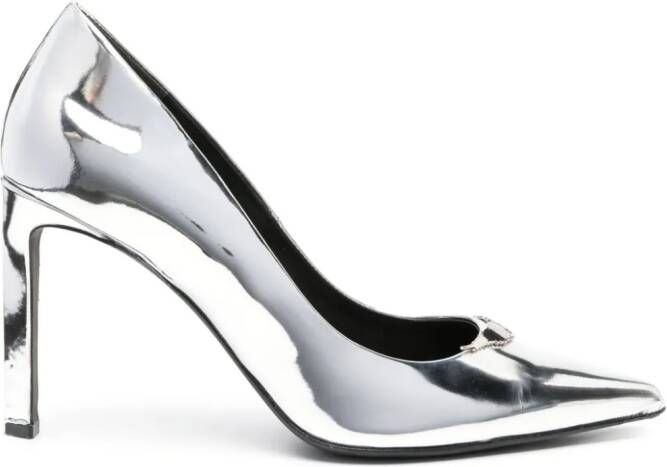 ZadigVoltaire Perfect 100mm metallic-finish pumps Silver