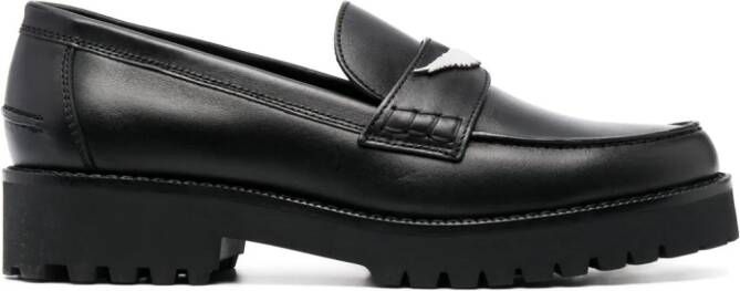 ZadigVoltaire wings-plaque leather loafers Black