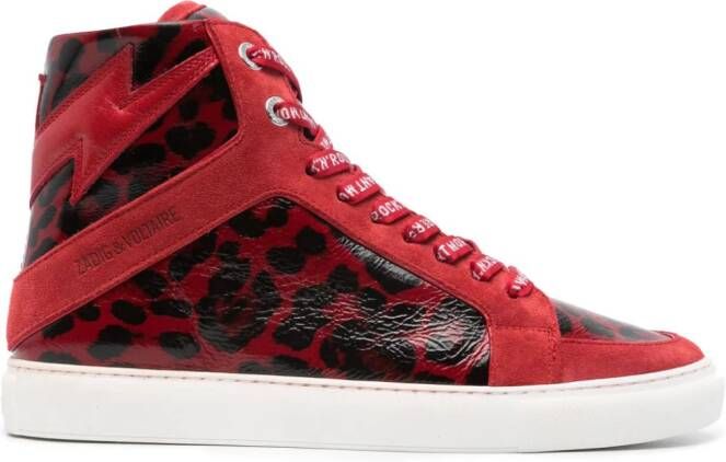 ZadigVoltaire ZV1747 High Flash panelled sneakers Red