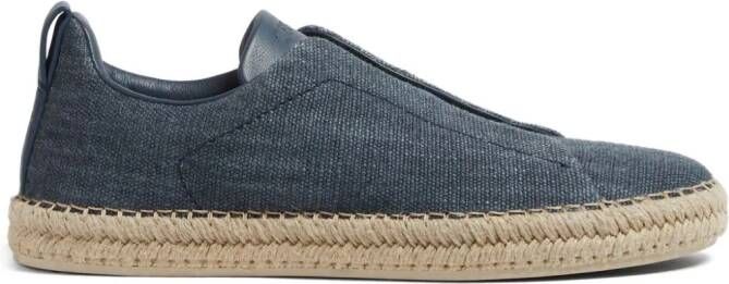 Zegna Triple Stitch slip-on espadrilles Blue