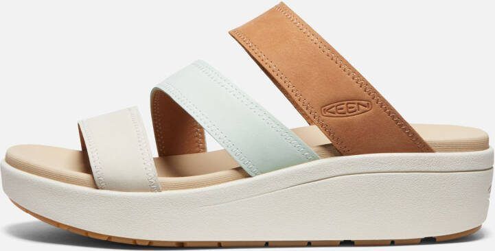 Keen Women's Ellecity Slide Sandals Size 10.5 In Natural Leather Clearly Aqua