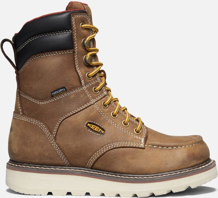 Keen Women's Waterproof Cincinnati 8" Boot (Soft Toe) Size 5.5 Wide In Belgian Sandshell