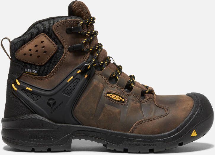 Keen Women's Waterproof Dover 6" Boot (Carbon-Fiber Toe) Size 8.5 Wide In Dark Earth Black