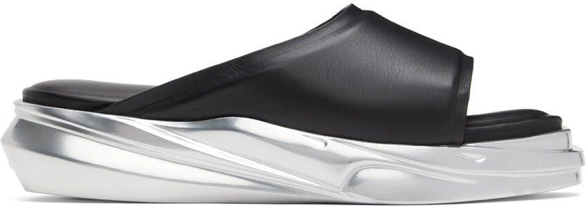 1017 ALYX 9SM Black  Silver Mono Slides