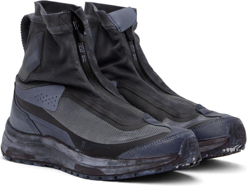 11 by Boris Bidjan Saberi Black  Navy Salomon Edition Bamba 2 GTX High Sneakers - Picture 2