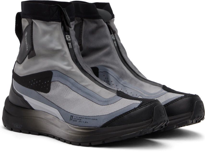 11 by Boris Bidjan Saberi Gray  Black Salomon Edition Bamba 2 GTX High Sneakers - Picture 2