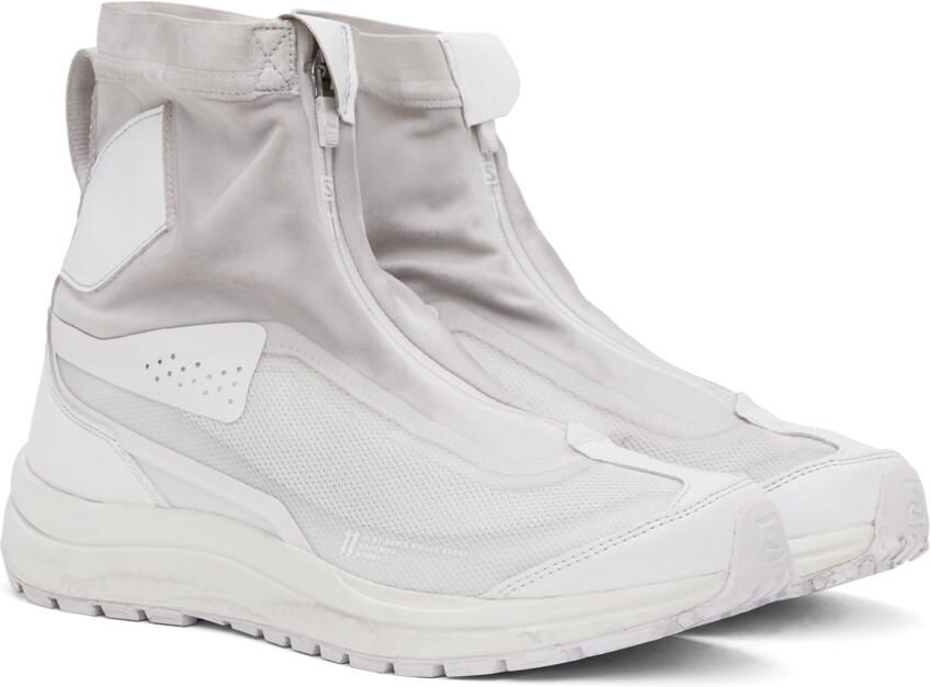 11 by Boris Bidjan Saberi Gray  White Salomon Edition Bamba 2 High Sneakers - Picture 2