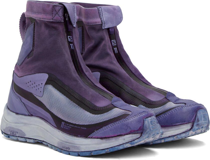 11 by Boris Bidjan Saberi Purple Salomon Edition Bamba 2 High Sneakers - Picture 2