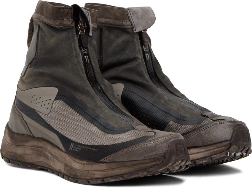 11 by Boris Bidjan Saberi Taupe Salomon Edition Bamba 2 High Sneakers - Picture 2