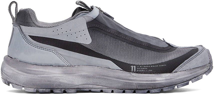 11 by Boris Bidjan Saberi Gray Salomon Edition Bamba 2 Low Sneakers - Picture 5