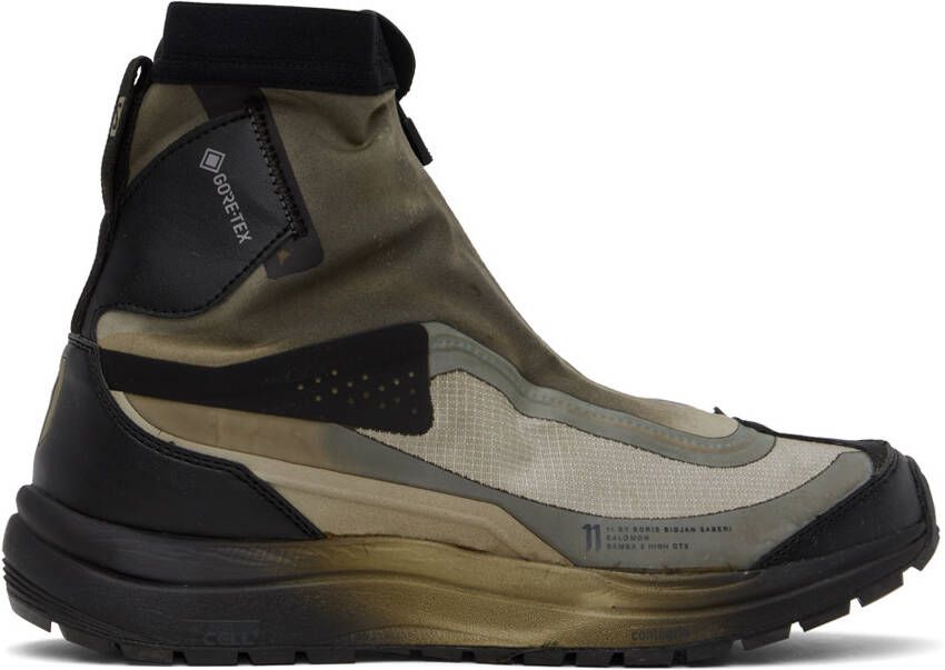 11 by Boris Bidjan Saberi Khaki  Black Salomon Edition Bamba 2 GTX High Sneakers - Picture 5