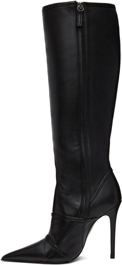 ABRA Black High Belt Boots - Picture 2