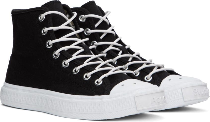 Acne Studios Black  White Canvas Sneakers - Picture 2