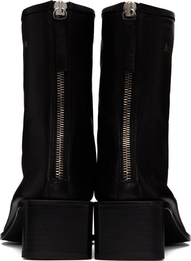 Acne Studios Black Branded Logo Boots - Picture 3