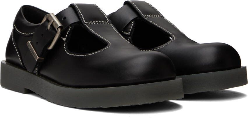 Acne Studios Black Leather Buckle Oxfords - Picture 2