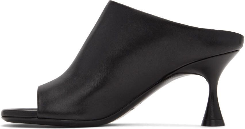 Acne Studios Black Leather Heeled Sandals - Picture 3