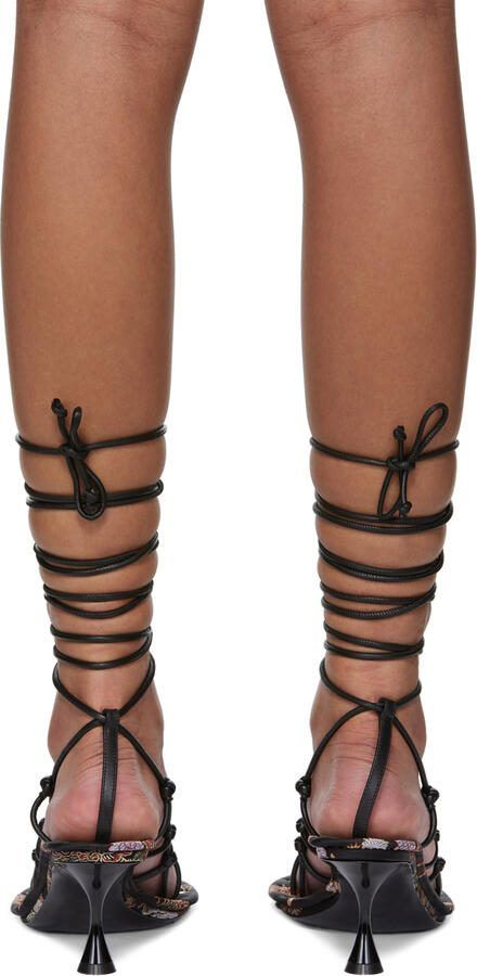 Acne Studios Black Strappy Heeled Sandals - Picture 3