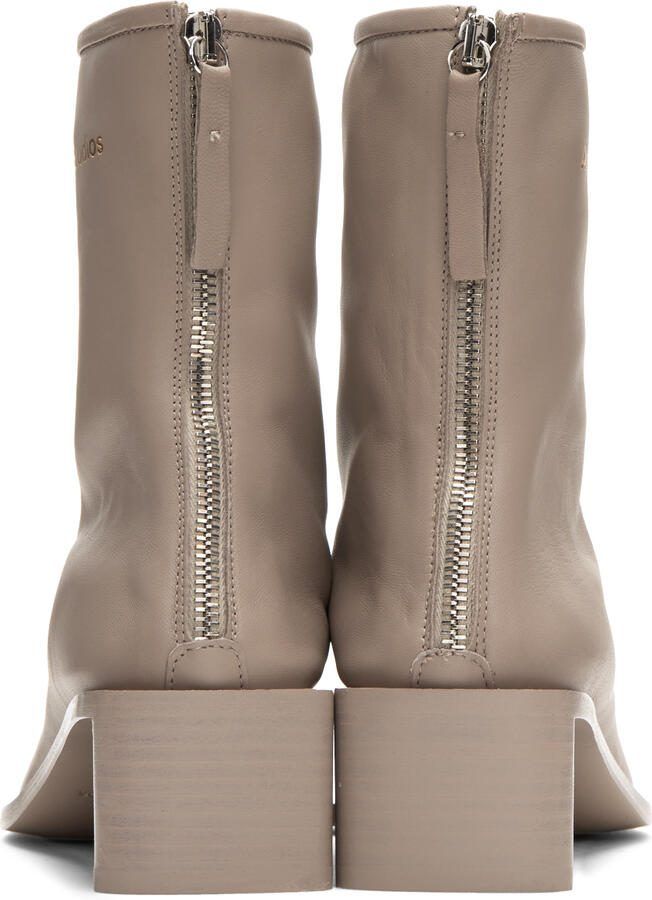 Acne Studios Taupe Branded Ankle Boots - Picture 3