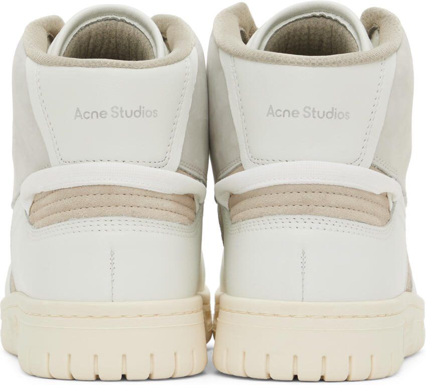 Acne Studios White  Beige Paneled Sneakers - Picture 5