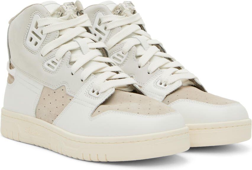 Acne Studios White  Beige Paneled Sneakers