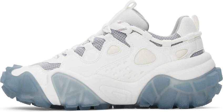 Acne Studios White  Blue Lace-Up Sneakers - Picture 3