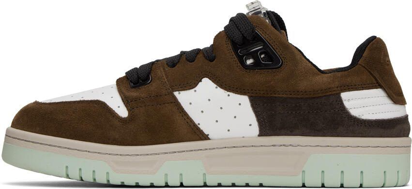 Acne Studios White  Brown Perforated Sneakers - Picture 3