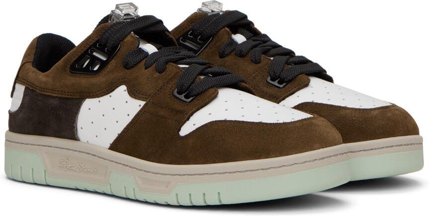 Acne Studios White  Brown Perforated Sneakers - Picture 2