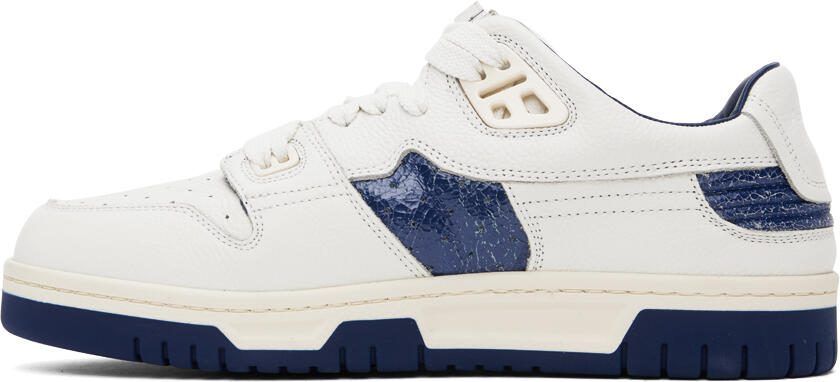 Acne Studios White  Navy Low Top Sneakers - Picture 3