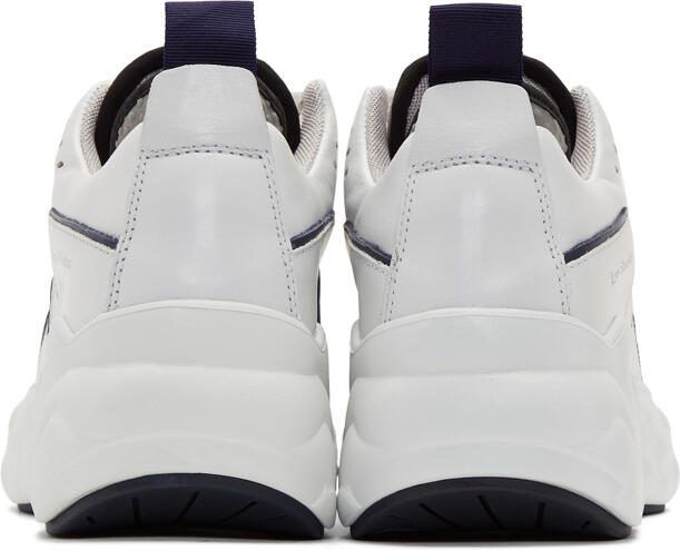 Acne Studios White  Navy Manhattan Sneakers - Picture 4