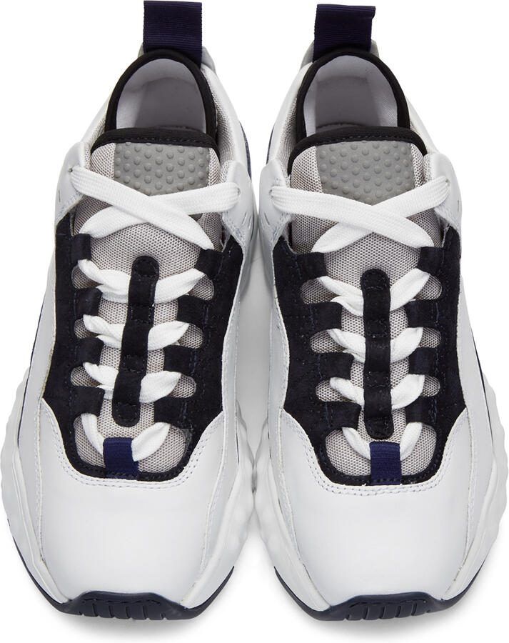 Acne Studios White  Navy Manhattan Sneakers