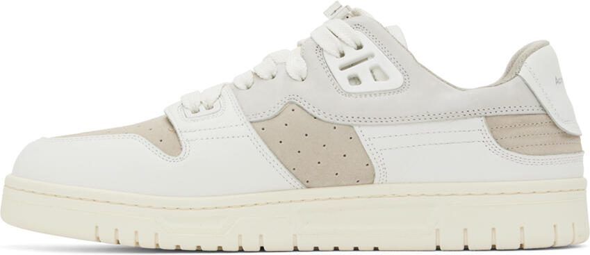 Acne Studios White  Off-White Leather Low-Top Sneakers - Picture 3