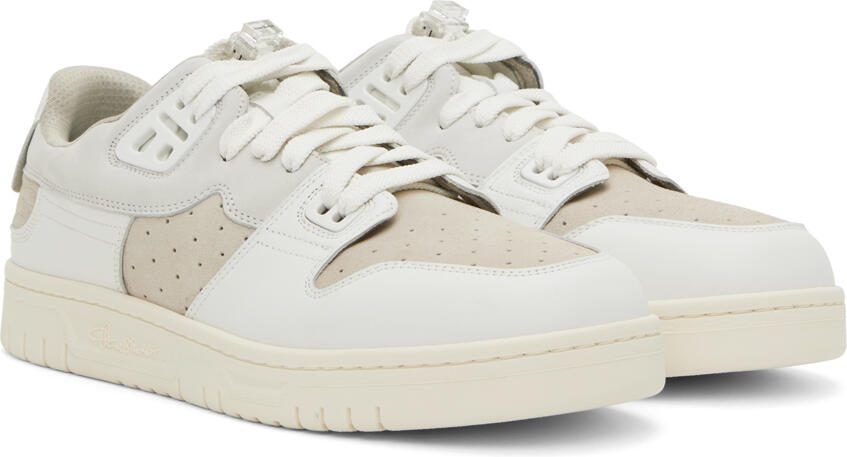 Acne Studios White  Off-White Leather Low-Top Sneakers - Picture 2