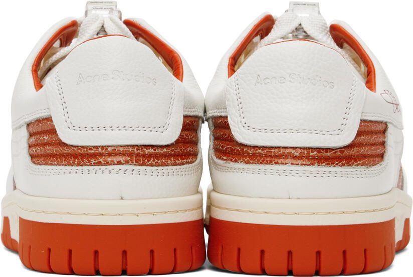 Acne Studios White  Orange Low Top Sneakers