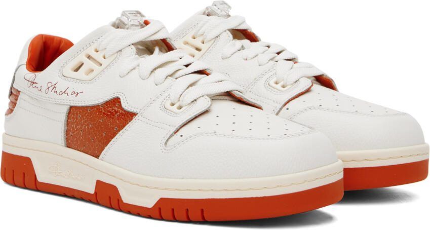 Acne Studios White  Orange Low Top Sneakers - Picture 2