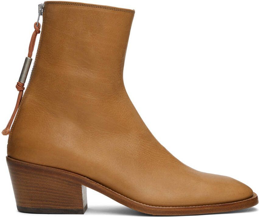 Acne Studios Beige Calfskin Boots - Picture 5
