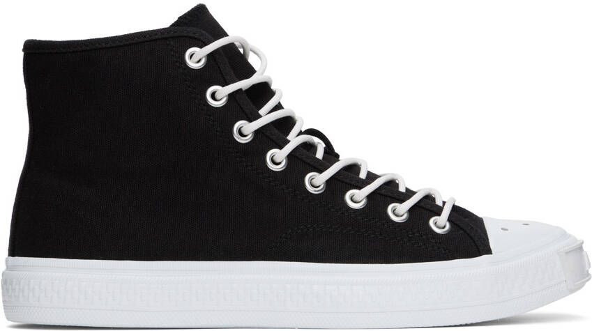 Acne Studios Black  White Canvas Sneakers - Picture 5