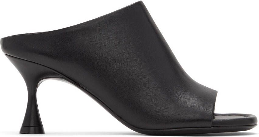 Acne Studios Black Leather Heeled Sandals - Picture 5