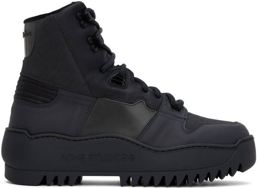 Acne Studios Black Paneled Boots - Picture 5