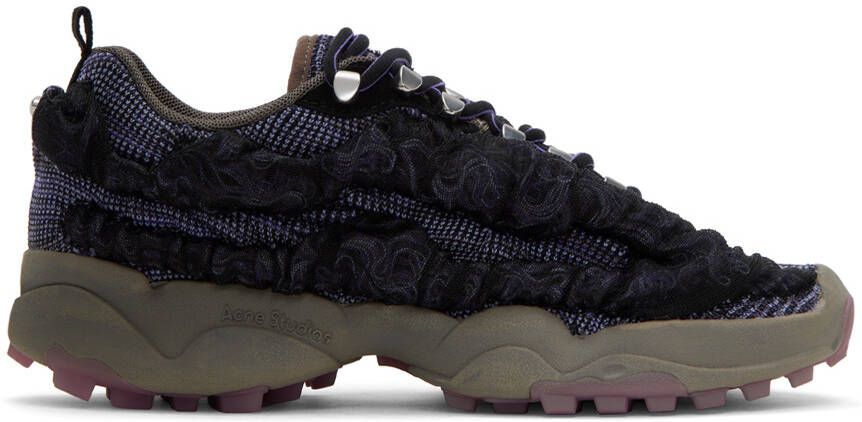 Acne Studios Purple  Black Knit Sneakers - Picture 4