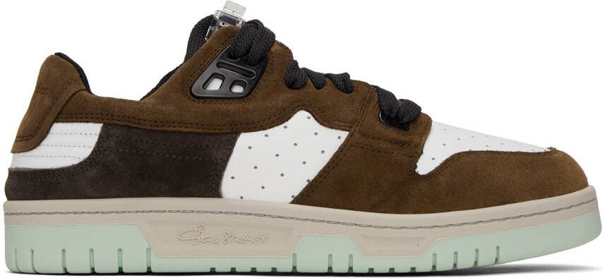 Acne Studios White  Brown Perforated Sneakers - Picture 5