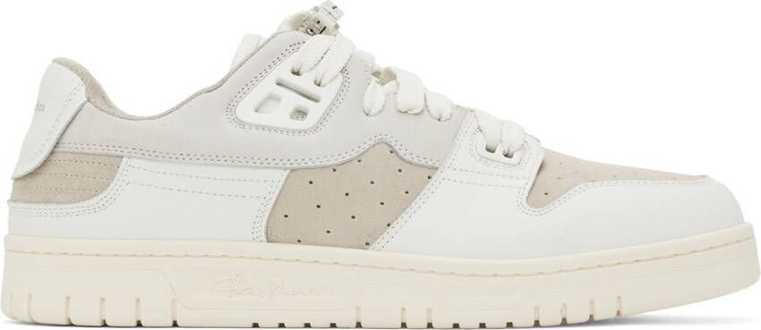 Acne Studios White  Off-White Leather Low-Top Sneakers - Picture 5