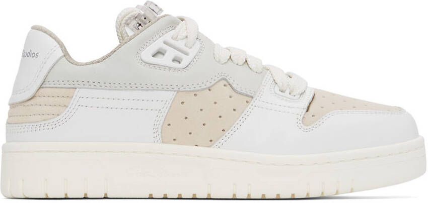 Acne Studios White  Off-White Paneled Low Top Sneakers - Picture 3