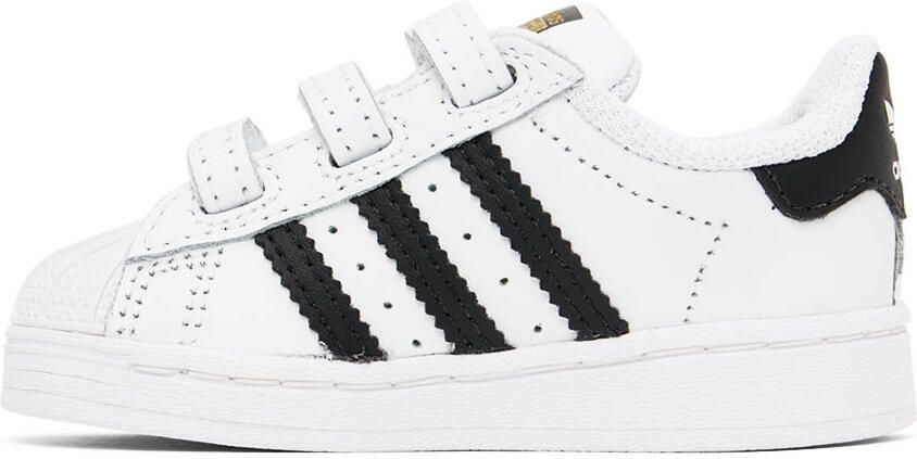 Adidas Kids Baby White  Black Superstar Sneakers - Picture 2