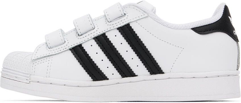 Adidas Kids White  Black Superstar Little Kids Sneakers - Picture 5
