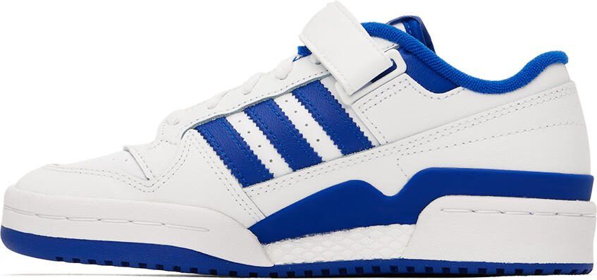 Adidas Kids White  Blue Forum Low Big Kids Sneakers - Picture 3