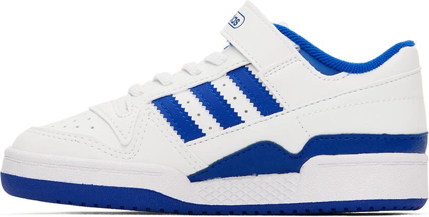 Adidas Kids White  Blue Forum Low Little Kids Sneakers - Picture 3