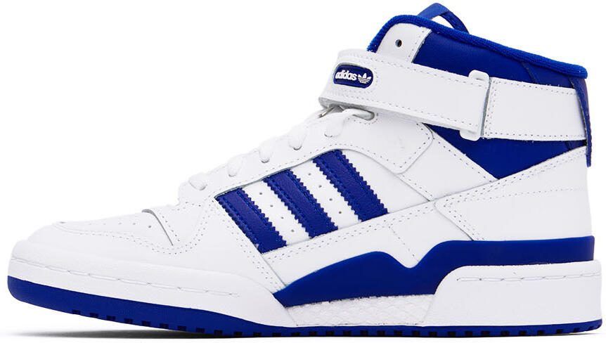 Adidas Kids White  Blue Forum Mid Big Kids Sneakers - Picture 3
