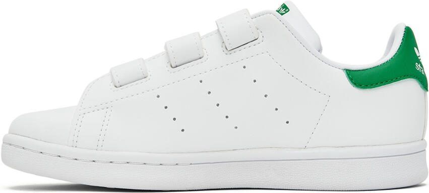 Adidas Kids White  Green Stan Smith Little Kids Sneakers - Picture 3