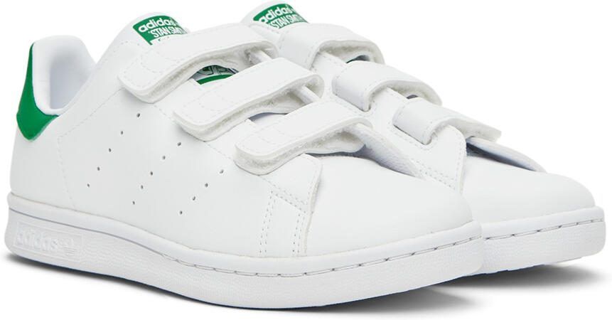 Adidas Kids White  Green Stan Smith Little Kids Sneakers - Picture 2