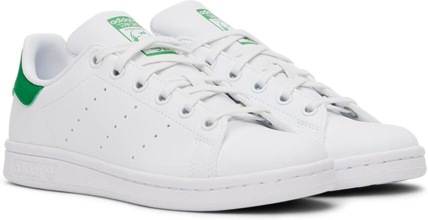 Adidas Kids White  Green Stan Smith Big Kids Sneakers - Picture 2